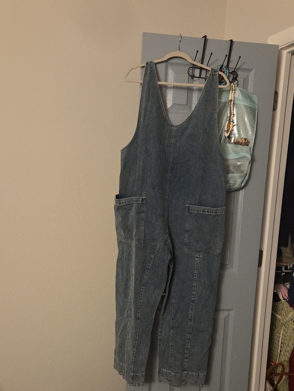 Denim jumpsuit, By Together, sleeveless overalls style